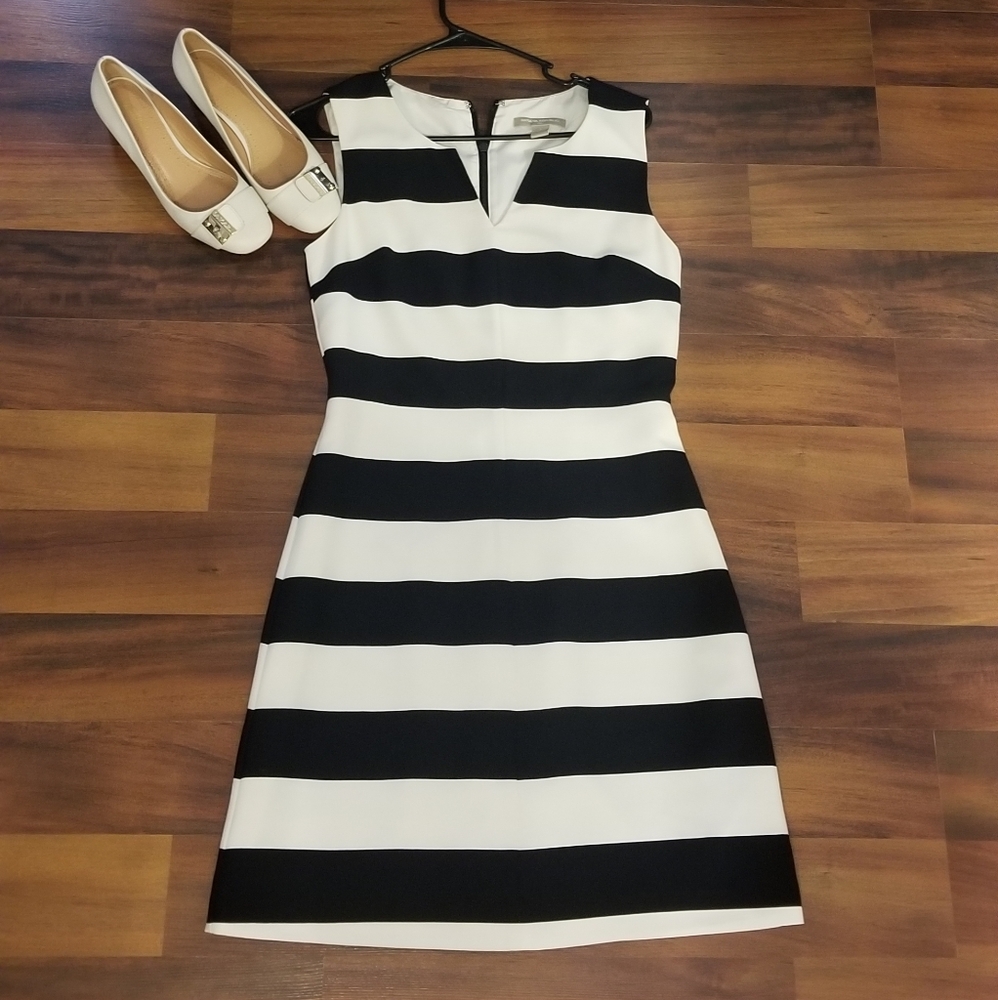 Banana Republic Black and White Striped Dress